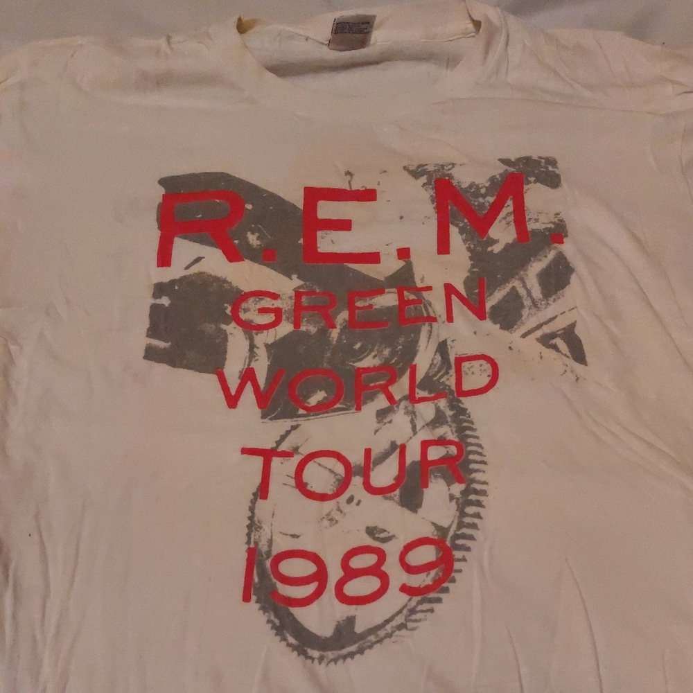 REM Green World Tour Local Crew T-shirt from 1989